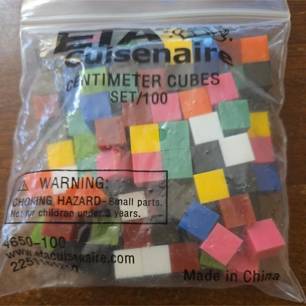 100 pc ETA Cuisenaire Centimeter Cubes Non-Interlocking Algebra Math Homeschool
